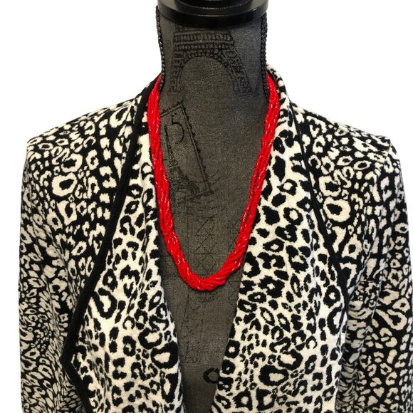 Zebra Open Front Jacket Womens Size XL Animal Print Cotton Cardigan Mob Wife - Picture 2 of 8